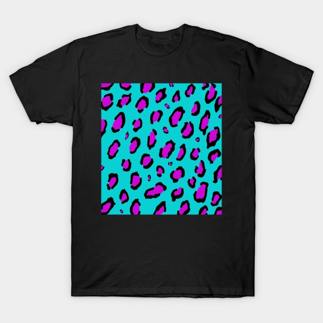 Blue Purple Leopard Animal Print T-Shirt by PeakedNThe90s